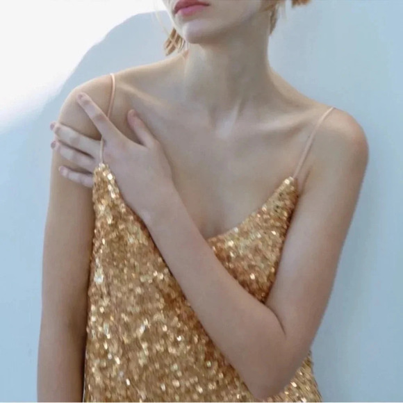 NWT Zara Sequin Slip Dress Limited Edition - Picture 6 of 14